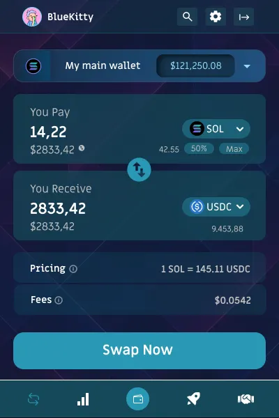 Showing a swap feature.